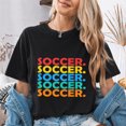 thumbnail image 4 of Jollimate Womens Retro Soccer Graphic T-Shirt Vintage Stacked Typography Game Day Soccer Mom Gift, 4 of 6