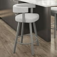 thumbnail image 5 of Amisco Parker 30 In. Swivel Bar Stool - Grey White Polyester / Metallic Grey Metal, 5 of 9