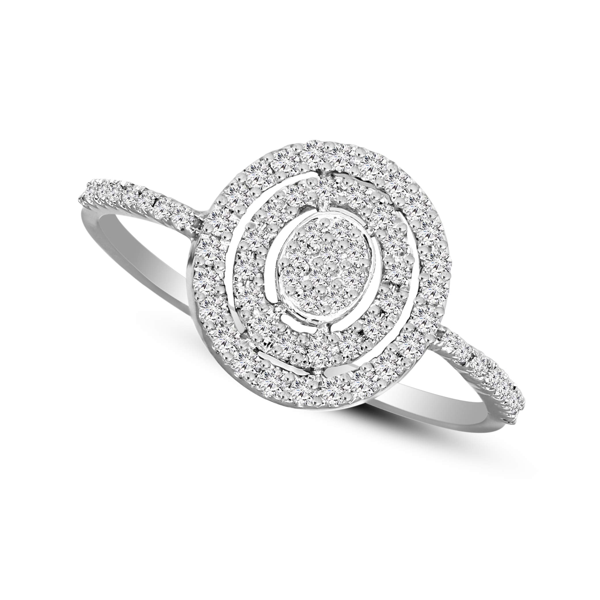 New Ladies .925 Silver Infinity Rope Lab Diamond Ring in White Gold Finishing 