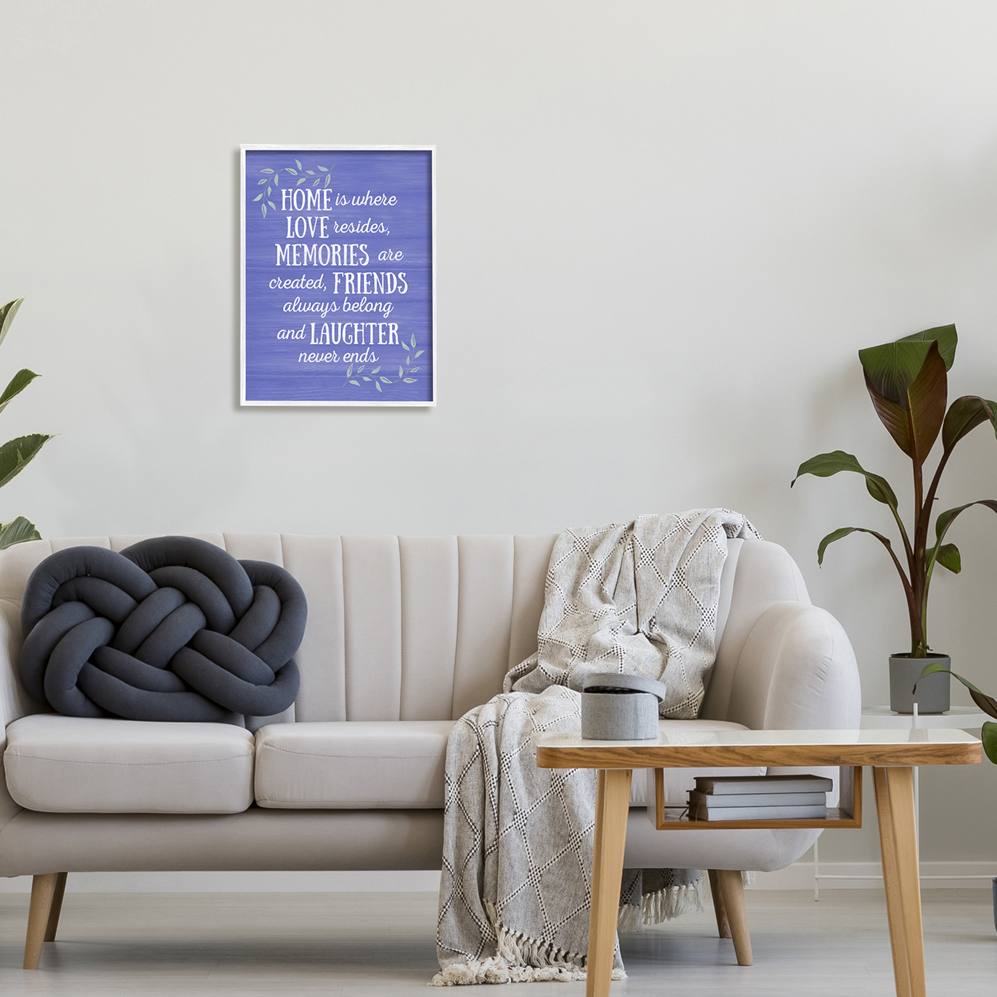 Stupell Industries Home Memories Friend Laughter Quote Blue Botanicals , 16 x 20, Design by Sundance Group, LLC