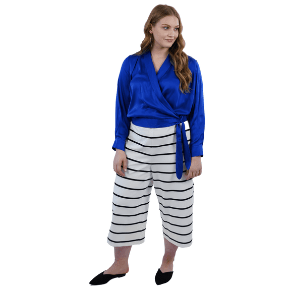 Womens Plus Size Crop Wide Leg Pant