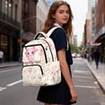 thumbnail image 6 of Pzuqiu Pink Axolotl Floral School Backpack for Teens 17 Inch Soft Padded Breathable Straps Lightweight Casual Bookbag Multi Pockets for Girls Primary Middle School Daily Use, 6 of 7