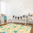thumbnail image 2 of Coastal Cartoon Ocean Theme Area Rug, Yellow Blue Starfish Seaweed Outdoor Indoor Washable Rug, Art Floor Mat Indoor Rugs Soft Mats For Kids Room Bedroom Living Room Nursery, 2 of 7