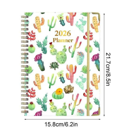 Yunuuuoa 2026 Planner with Tabs Monthly Weekly Organizer Academic Schedule Office Productivity Goals Floral Design
