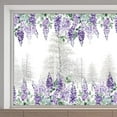 thumbnail image 1 of Pegatinas para ventana de glicina de 15 x 46 pulgadas, grandes flores moradas colgantes, calcomanía de vidrio, no adhesivas, anticolisión, estáticas., 1 of 9
