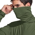 thumbnail image 4 of UPF 50+ Sun Protection Shirts for Men Hoodie with Mask Quick Dry Long Sleeve Lightweight Fishing Shirt Hiking Top Army Green L, 4 of 7