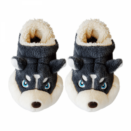 

JUSTUP Fuzzy Winter Animal Husky House Slippers for Men and Women（7.5-8）