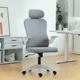 thumbnail image 2 of HOMCOM Chaise de Bureau Ergonomique, Chaise de Bureau avec Appuie-Tête Réglable, Gris, 2 of 10