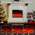 thumbnail image 4 of FODINGHILL 43" Electric Fireplace with Mantel,Freestanding Fireplace Heater,Adjustable 3D Flame,Remote Control,1500W,White, 4 of 10