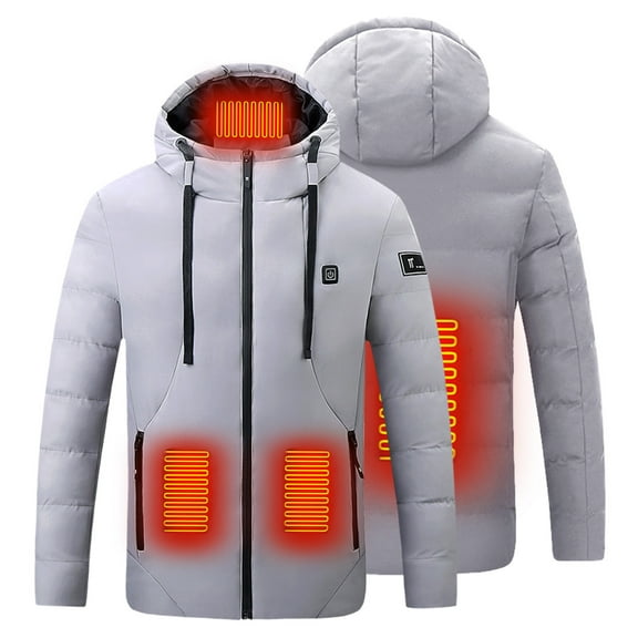 jsaierl Mens Winter Electric Heated Vest Jacket USB Warm Up Outerwear Heating Pad Body Warmer Coat