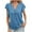Blue, variant on cfhntfmh Dressy Casual Shirts for Women Trendy Ruffle 1/4 Sleeve Length Summer Tops Soft V Neck Solid Color Tunic T-Shirts
