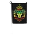 thumbnail image 1 of SIDONKU Green Reggae Rasta Lion Yellow Jamaica Rastafarian Crown King Graphic Garden Flag Decorative Flag House Banner 12x18 inch, 1 of 2