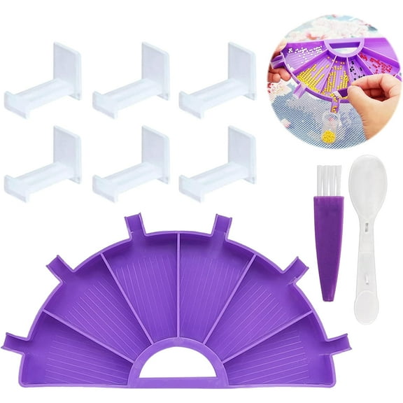 Diamond Painting Accessories Kit - 9 Pcs Diamond Art Accessories Set Plastic Sorting Trays for for DIY Crafts & Nail Art