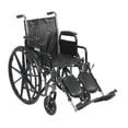 thumbnail image 1 of Drive Medical Silver Sport 2 Wheelchair with Various Arms Styles and Front Rigging Options, Black, 16 Inch, 1 of 1