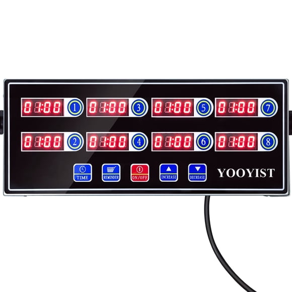 YOOYIST Precision Kitchen Timers for Cooking – 8 Channel Commercial Kitchen Timer Restaurant Kitchen Supplies – Stainless Steel