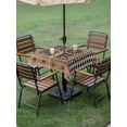 thumbnail image 3 of Outdoor Tablecloth with Umbrella Hole and Zipper, Farmhouse Square Table Cloth 60x60 Inch Waterproof Tablecloth, Vintage Country Texas Star Plaid Wooden Grain Picnic Table Cover for Patio Camping, 3 of 7