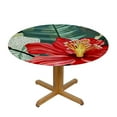 thumbnail image 3 of JEUXUS Table Cloth Hibiscus Flowers Tablecloth Round Summer Colorful Hawaiian Tropical Plants Table Cover for Dining Room Kitchen Decoration, 3 of 7