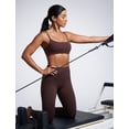 thumbnail image 3 of Sujetador deportivo CRZ YOGA Butterbreeze con cuello redondo para mujer, marrón XL, 3 of 5