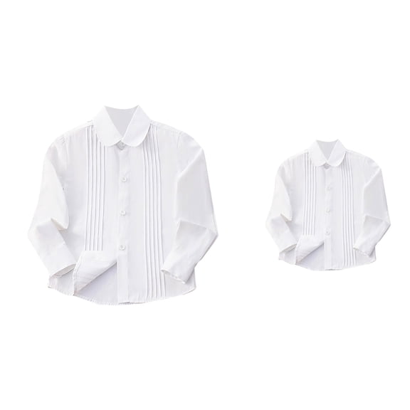 Girls' Long Sleeve Uniform Polo Shirt with Picot Collar – Standard & Plus Sizes