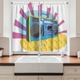 thumbnail image 2 of Ambesonne Retro Kitchen Curtains, Boom Box Pop Art Dance, 55"x39", Multicolor, 2 of 3