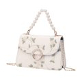 thumbnail image 3 of Moda mujer PU flor hombro bolso Casual perla cadena bolsos (blanco), 3 of 9