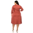 thumbnail image 4 of Pastel by Vivienne Women's Faux Wrap Dress with Tie Plus Size Dusty Rose X-Large, 4 of 4