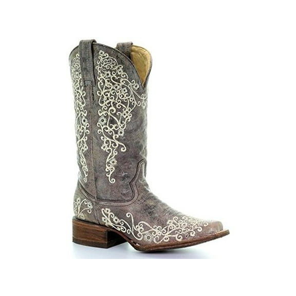 Corral Women's Crater Embroidered Western Boot Square Toe - A2663 9 W US