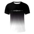 thumbnail image 4 of Puliio Mens Tshirts City Print Oversized Crew Neck Short Sleeve T-Shirt Summer Loose Sports Casual Tee Tops（Black,L), 4 of 4