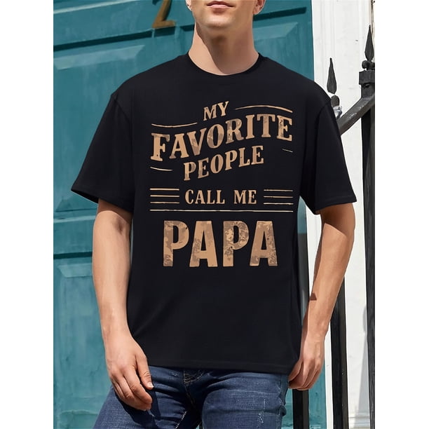 playera de manga corta para adultos con logotipo de los años 90 clásico Style Graphic TeesMen's Fitted Papa T-Shirt - Sweat-Wicking, Freedom of Movement, Comfortable, Breathable, Quick-Drying, Soft,