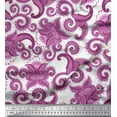 thumbnail image 1 of Soimoi Pink Velvet Fabric Paisley Ethnic Print Fabric by the Yard 58 Inch Wide, 1 of 3