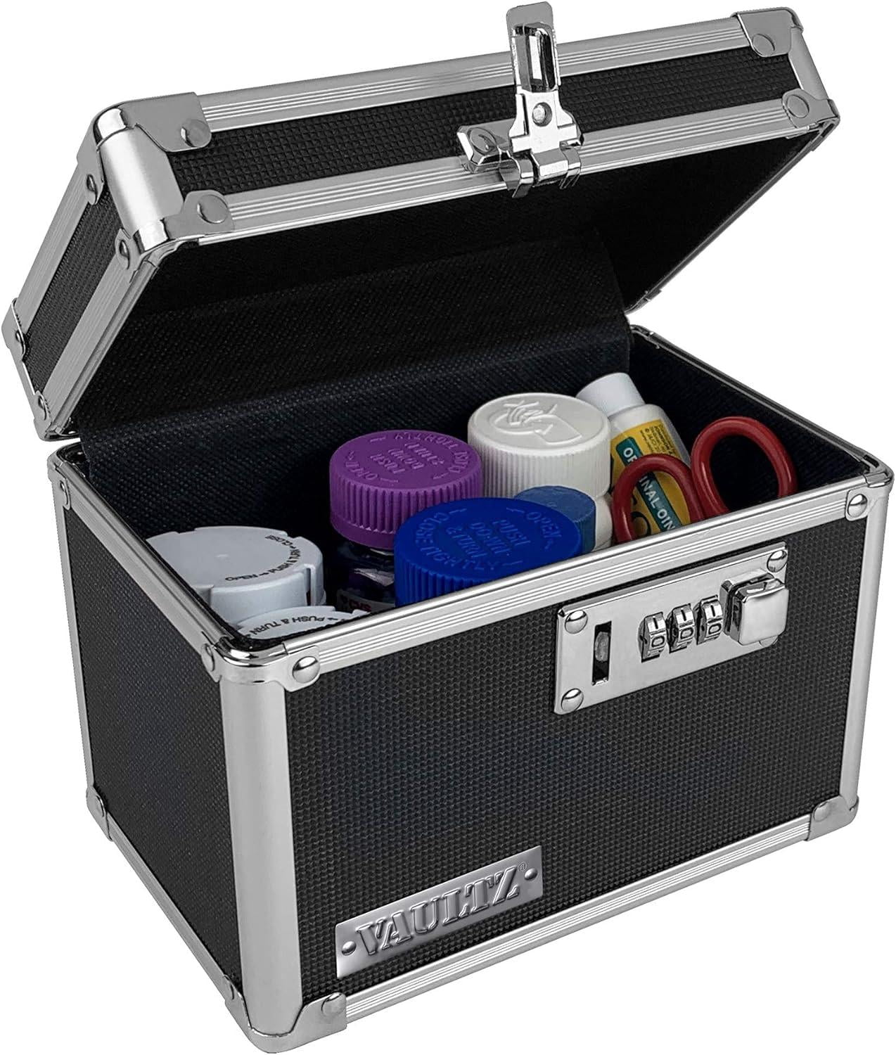 Vaultz Locking Medicine Box with Secure Combination Lock, Durable