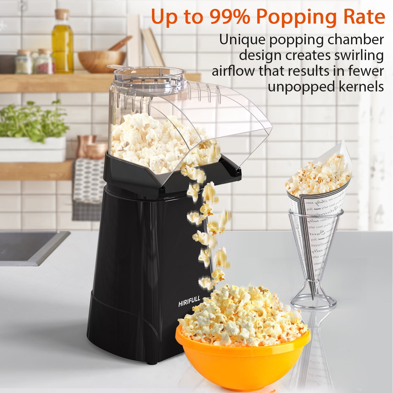 Powermax Sale - Hot Air Popcorn Maker Black - 1 pc, (Hirifull)