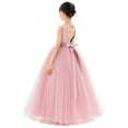 thumbnail image 2 of Ekidsbridal Satin Heart Cutout Flower Girl Dress with Pearl Beaded Trim for Junior Bridesmaid Dancing Fashion P250 4, 2 of 4