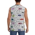 thumbnail image 4 of Lsque Hello Print Men's Cotton Blend Sleeveless Muscle Shirts (S-3XL)- Moisture Wicking, Odor Protection, UPF 30+,Small, 4 of 8