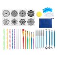 thumbnail image 1 of Kit de pintura de puntos de 35 uds con cepillo de bandeja, bolsa impermeable para arte de uñas, juego de herramientas de punteado de Mandala para Sunnimix Plumas de punteo de mandala, 1 of 7