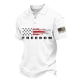 thumbnail image 2 of Evdexr Men's Independence Day Polo Shirts 4th Of July Short Sleeve Shirts 1776 2026 Button Down Usa Flag Print T Shirts Patriotic Loose Fit Golf Tops White 3XL, 2 of 4