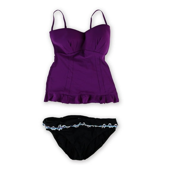 Profile Womens Full Foam Bust Brief 2 Piece Bandeau, Purple, 12