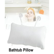 LAMIRO Inflatable Bathroom Pillow Bathtub Spa Neck Rest Cushion with Suction Cups