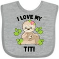 thumbnail image 3 of Inktastic Cute Sloth I Love My Titi with Green Leaves Boys or Girls Baby Bib, 3 of 4