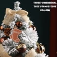 thumbnail image 4 of Christmas Tree, Red White Ornament Decorations with Pine Cones, Snow Flocked Mini Christmas Tree with Lights, 4 of 5