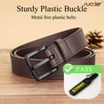 thumbnail image 5 of SUOSDEY Nickle Free Leather Belts for Men Coffee Belts for Jeans with Plastic Buckle, 5 of 8