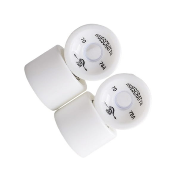 Greeniant 4 piezas de ruedas de monopatín, cubierta de cojinete de Longboard de cuero, repuesto extraíble para patineta al aire libre, fijación de patinar Blanco Greeniant OD028713-04
