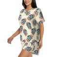 thumbnail image 2 of Kdxio 70s Disco Ball Print Pajamas Sets for Women Short-Sleeved Pjs with Lounge Shorts Two Piece Sleepwear S-4XL, 2 of 5