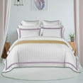 thumbnail image 2 of 400TC Cotton Sateen Triple Edge Embroidery Stripe Duvet Cover Set, 2 of 7