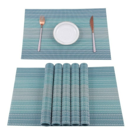 PVC Placemats Set of 6 for Dining Table Washable Woven PVC Placemat Non