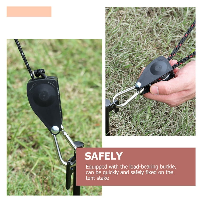 Outdoor Pulley Hook Tent Rope Hooks for Hanging Retractable