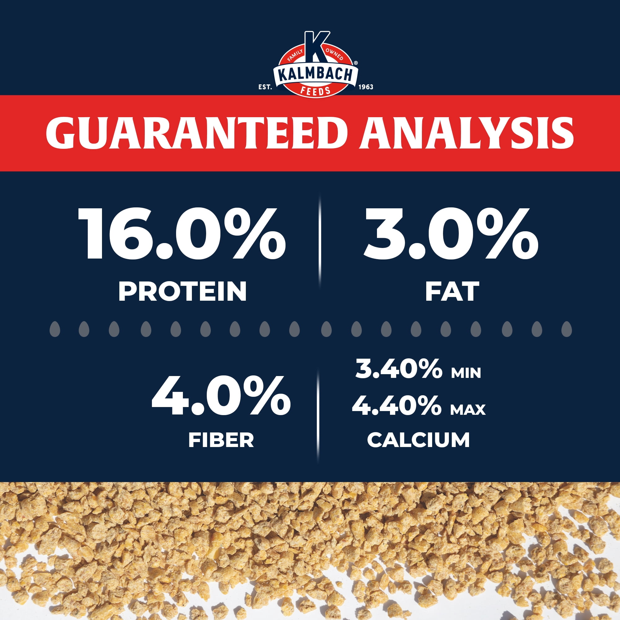(3 pack) Kalmbach Feeds All Natural 16% Layer Crumbles Chicken Feed, 50 lb