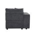 thumbnail image 4 of Silla modular orientada a la izquierda Yardlio de tela gris con 2 almohadas, 4 of 4