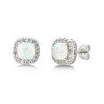 thumbnail image 4 of Arista Diamond Accent Created Opal & White Sapphire Earrings & Necklace Jewelry Gift in Sterling Silver, 18", 4 of 6