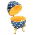 thumbnail image 5 of Eddwiin Huevo esmaltado Dorado Pintado Adornos de Metal joyería baratija Caja Regalo artesanías Decorativas para el hogar, 5 of 5